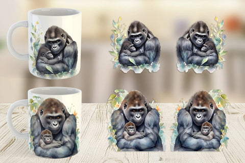 Mug Wrap Mothers Day Gorilla Sublimation artnoy 