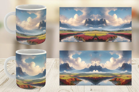 Mug Wrap Mountain Landscape Sublimation artnoy 