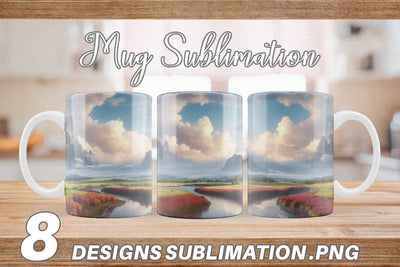 Mug Wrap Mountain Landscape Sublimation artnoy 