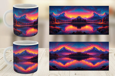 Mug Wrap Mountains and Lake Sublimation artnoy 