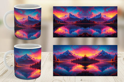 Mug Wrap Mountains and Lake Sublimation artnoy 