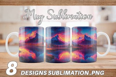 Mug Wrap Mountains and Lake Sublimation artnoy 