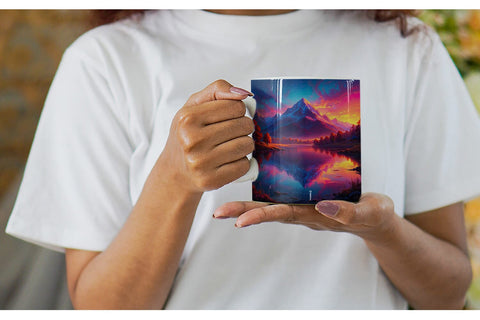 Mug Wrap Mountains and Lake Sublimation artnoy 