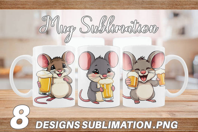 Mug Wrap Mouse Beer Day Sublimation artnoy 