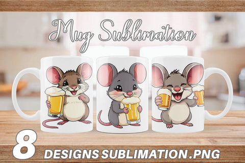 Mug Wrap Mouse Beer Day Sublimation artnoy 