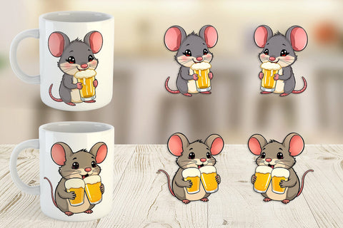 Mug Wrap Mouse Beer Day Sublimation artnoy 