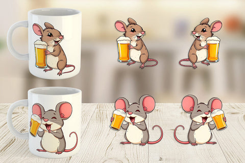 Mug Wrap Mouse Beer Day Sublimation artnoy 