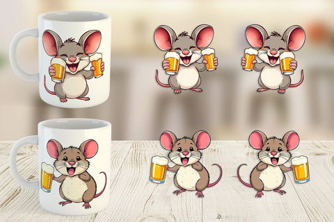 Mug Wrap Mouse Beer Day Sublimation artnoy 