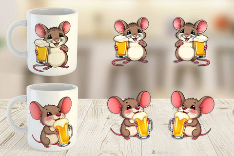 Mug Wrap Mouse Beer Day Sublimation artnoy 