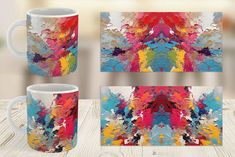 Mug Wrap Multicolor Painting Sublimation artnoy 