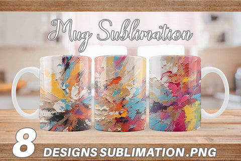 Mug Wrap Multicolor Painting Sublimation artnoy 