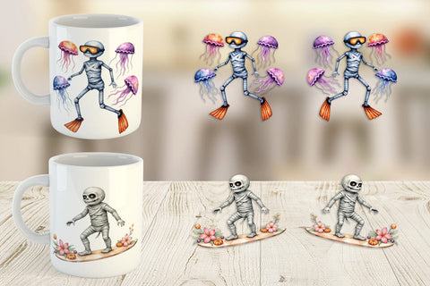 Mug Wrap Mummy Beach Holiday Sublimation artnoy 