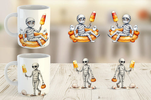 Mug Wrap Mummy Beach Holiday Sublimation artnoy 