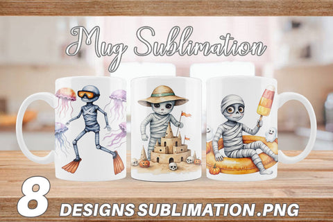 Mug Wrap Mummy Beach Holiday Sublimation artnoy 