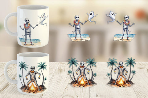 Mug Wrap Mummy Beach Holiday Sublimation artnoy 