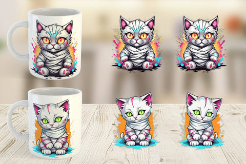 Mug Wrap Mummy Kitty Sticker Sublimation artnoy 