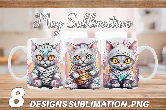 Mug Wrap Mummy Kitty Sticker Sublimation artnoy 