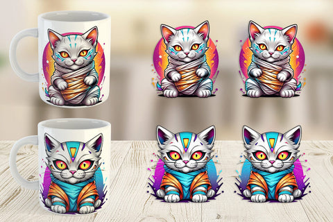 Mug Wrap Mummy Kitty Sticker Sublimation artnoy 