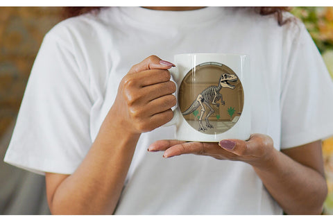 Mug Wrap Museum Dino Skeleton Sublimation artnoy 