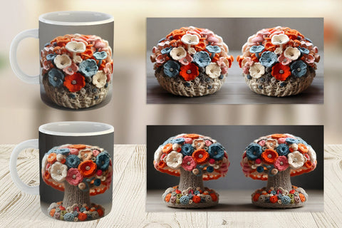 Mug Wrap Mushromm Embroidery Sublimation artnoy 