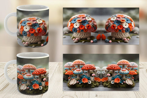 Mug Wrap Mushromm Embroidery Sublimation artnoy 