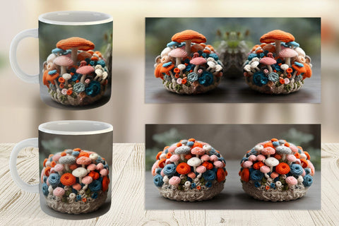 Mug Wrap Mushromm Embroidery Sublimation artnoy 