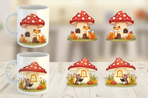 Mug Wrap Mushroom Forest Friends Sublimation artnoy 