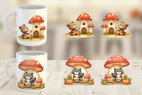 Mug Wrap Mushroom Forest Friends Sublimation artnoy 