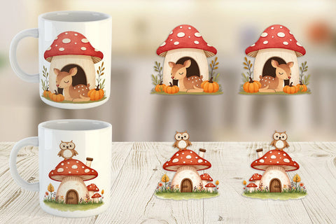Mug Wrap Mushroom Forest Friends Sublimation artnoy 