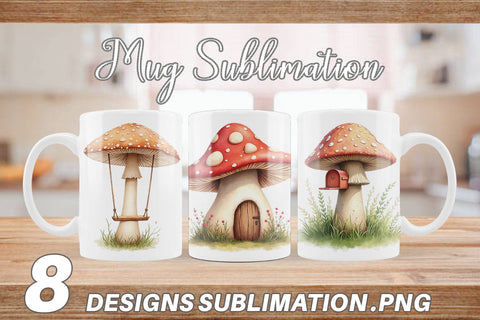 Mug Wrap Mushroom Homes Sublimation artnoy 