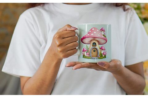 Mug Wrap Mushroom House Sublimation artnoy 