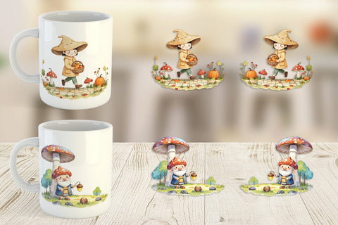 Mug Wrap Mushroom Village Friends Sublimation artnoy 