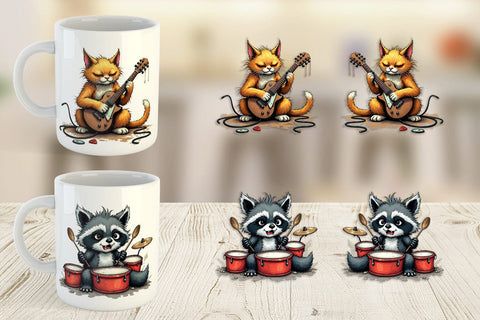 Mug Wrap Music Critters Sublimation artnoy 