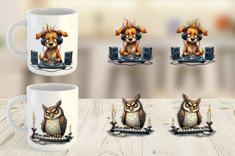 Mug Wrap Music Critters Sublimation artnoy 