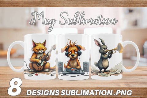 Mug Wrap Music Critters Sublimation artnoy 
