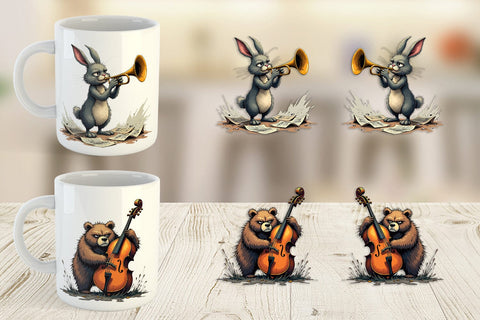 Mug Wrap Music Critters Sublimation artnoy 