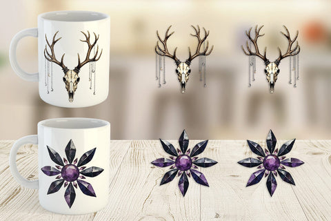 Mug Wrap Mystical Macabre Yule Watercolor Sublimation artnoy 