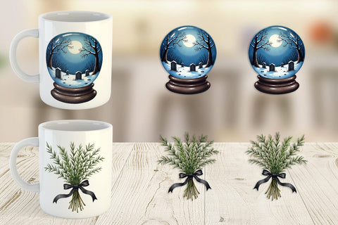 Mug Wrap Mystical Macabre Yule Watercolor Sublimation artnoy 