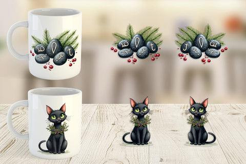 Mug Wrap Mystical Macabre Yule Watercolor Sublimation artnoy 