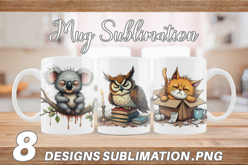 Mug Wrap Nap Chaos Critters Sublimation artnoy 