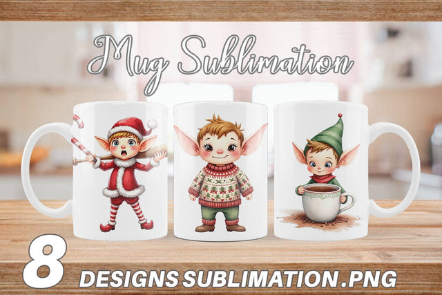 Mug Wrap Naughty Elves Sublimation artnoy 