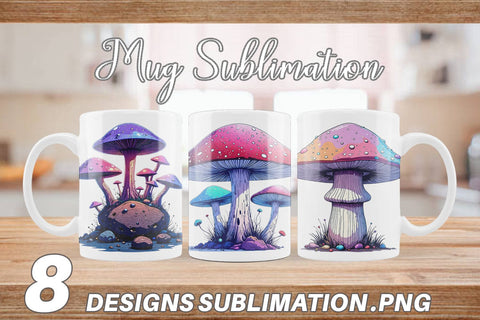 Mug Wrap Nebula Mushrooms Sublimation artnoy 