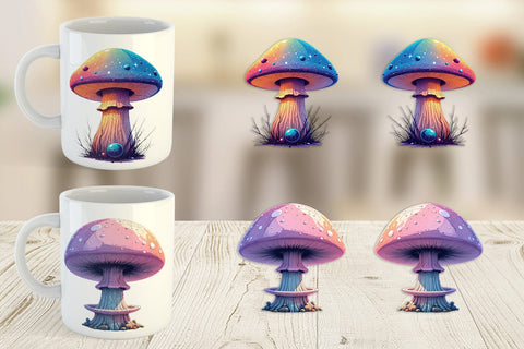 Mug Wrap Nebula Mushrooms Sublimation artnoy 