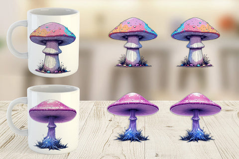 Mug Wrap Nebula Mushrooms Sublimation artnoy 