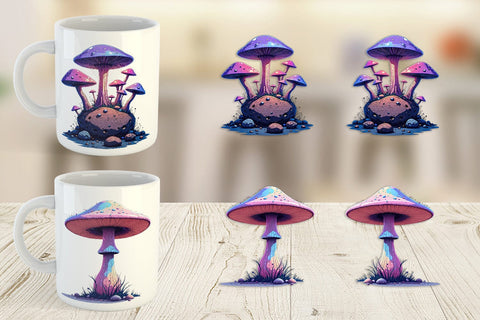 Mug Wrap Nebula Mushrooms Sublimation artnoy 