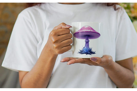 Mug Wrap Nebula Mushrooms Sublimation artnoy 