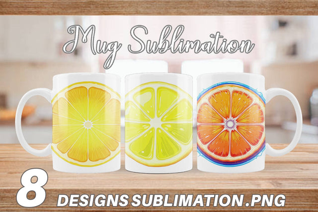 Mug Wrap Neon Citrus Sublimation artnoy 