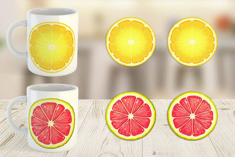 Mug Wrap Neon Citrus Sublimation artnoy 