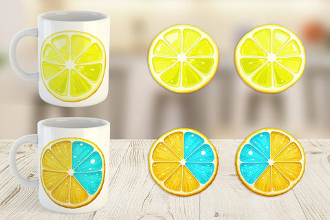 Mug Wrap Neon Citrus Sublimation artnoy 
