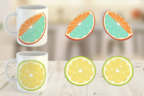 Mug Wrap Neon Citrus Sublimation artnoy 
